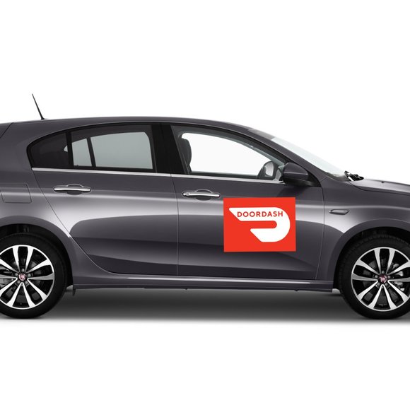 Pair (2) Of DoorDash Logo Red Car Magnets 9"x12" Vehicle Driver Signage Durable - Picture 2 of 2